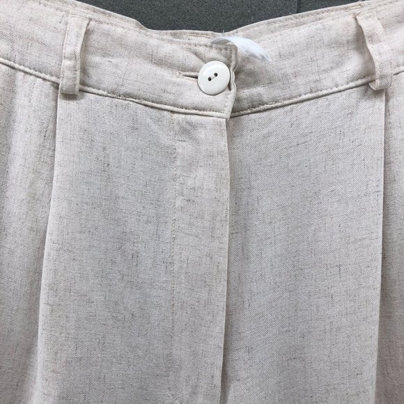 Vintage High Waisted Slub Cotton Breathable Relaxed Pants Womens Size 30 Oatmeal - Picture 5 of 12